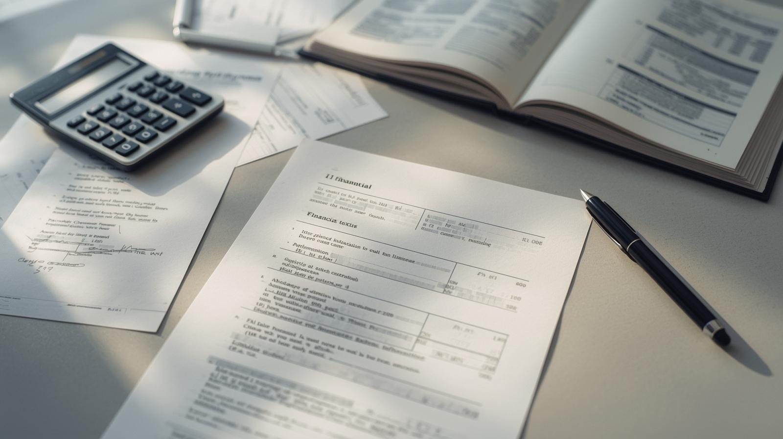 건강보험료 산정 구조를 설명하는 영어 문서와 계산기 장면