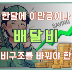 배달비를 줄이는 방법을 실천하며 절약 효과를 확인하고 기뻐하는 상황