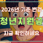 2026년 청년 지원금 기준 변경 소식을 보고 당황하는 청년의 상황